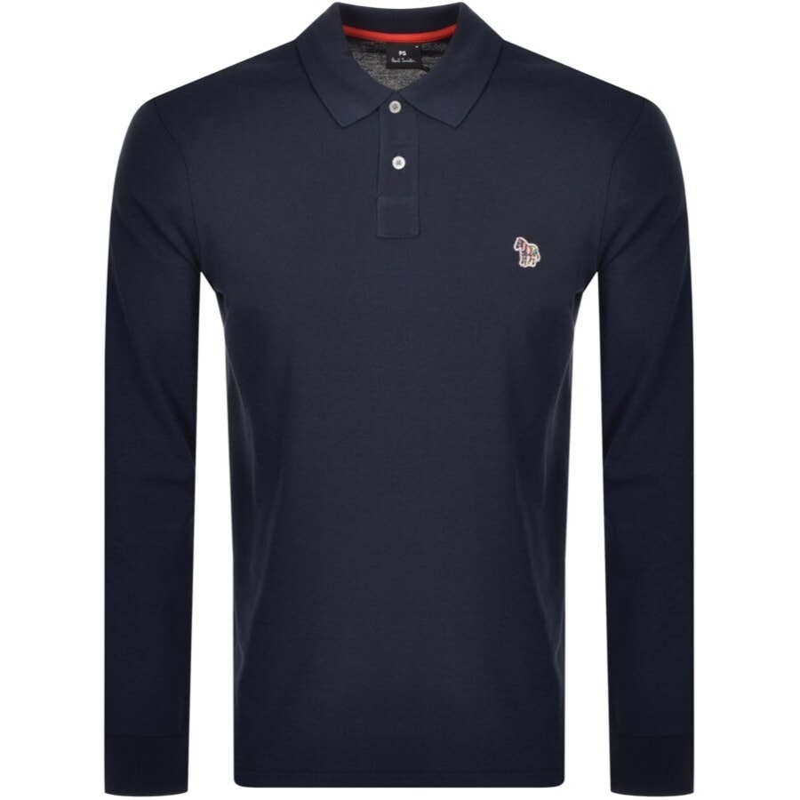 Paul Smith Long Sleeved Polo T Shirt Navy Mainline Menswear